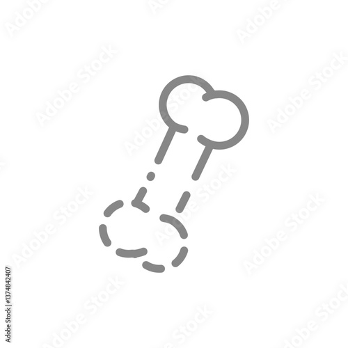 Human bone line icon. Amputation bones symbol. Vector illustration.