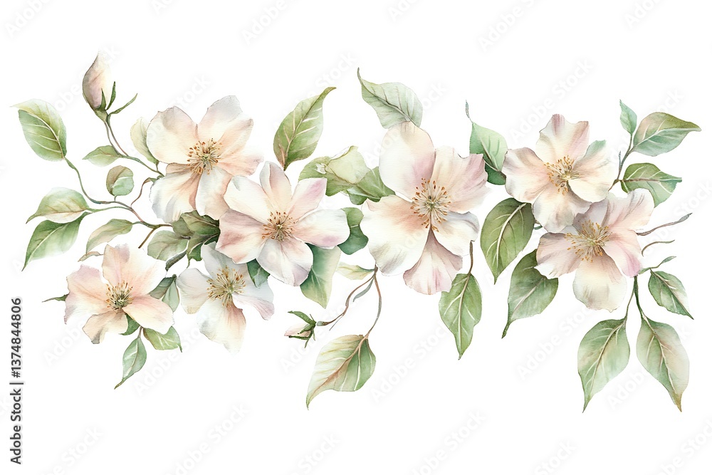 Fototapeta premium Delicate Watercolor Wreath