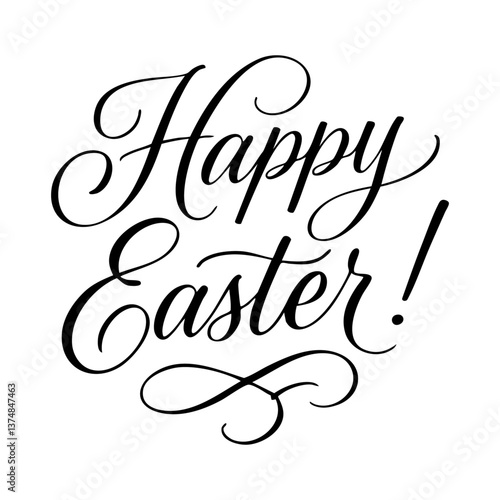 Happy Easter Text Design Calligraphy