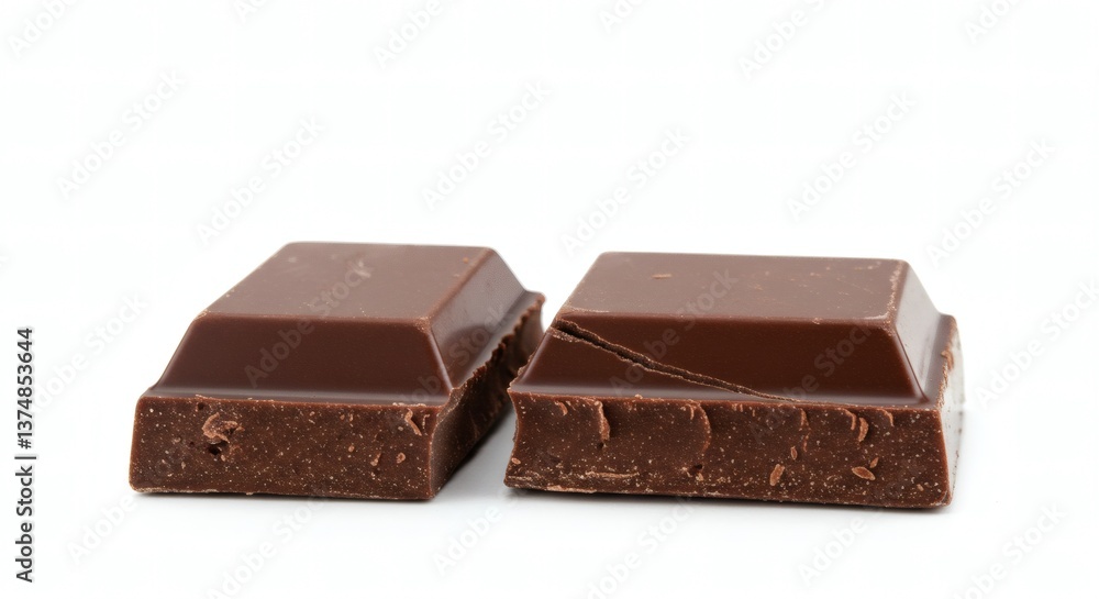 Close-up of Dark Chocolate Piece with Smooth Interior Texture Close-up of Dark Chocolate Piece with Smooth Interior Texture