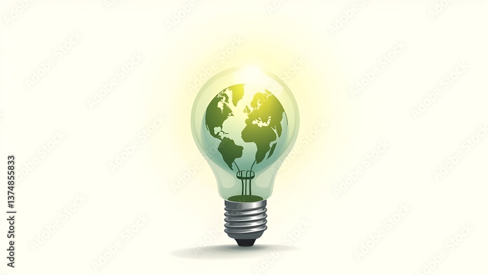 Light Bulb with Earth Inside – Green Energy and Sustainability Concept Light Bulb with Earth Inside – Green Energy and Sustainability Concept