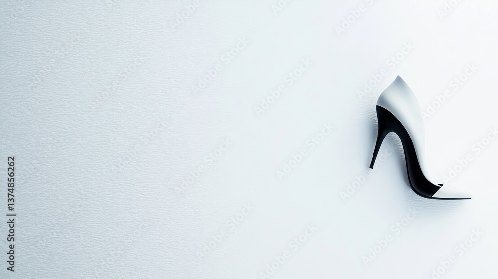 Elegant White High Heel on Minimalist Background Fashion Style and Simplicity Combined Elegant White High Heel on Minimalist Background Fashion Style and Simplicity Combined