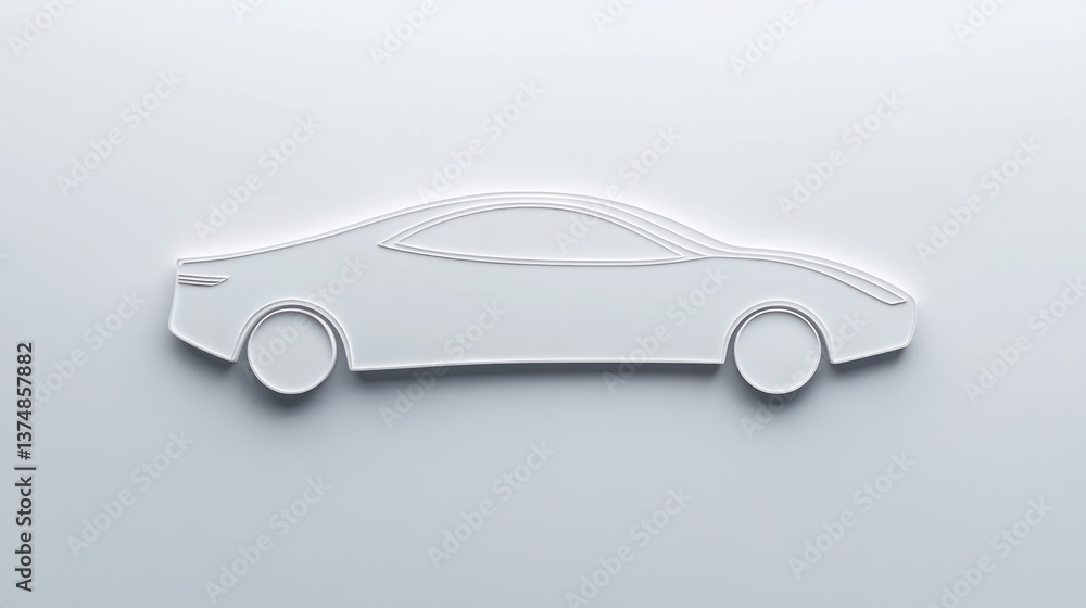 Minimalist Car Silhouette Design in White with Sleek Lines and Modern Aesthetics for Automotive Minimalist Car Silhouette Design in White with Sleek Lines and Modern Aesthetics for Automotive