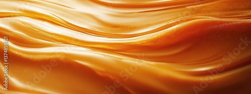 Flowing caramel background with a smooth texture creates a warm and inviting design