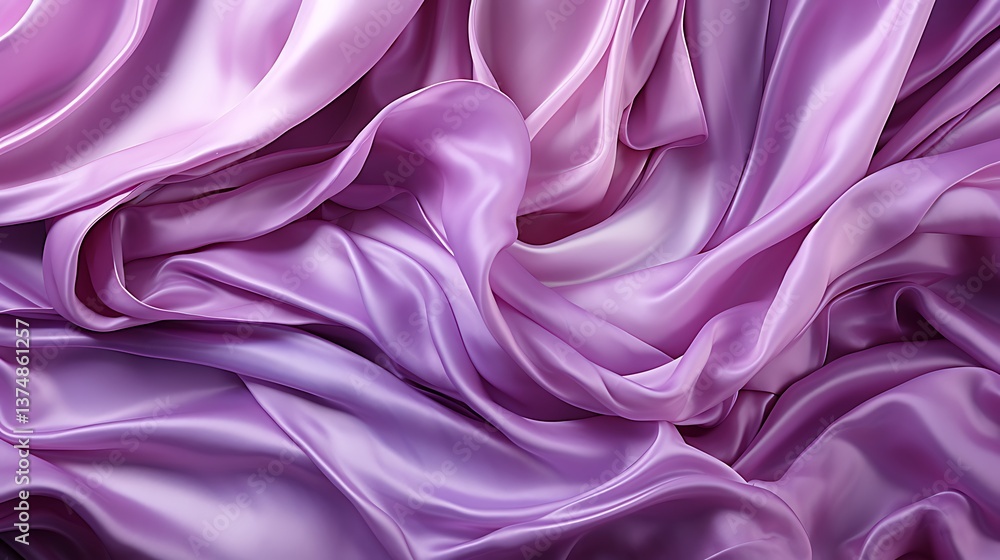 Obraz premium Lavish Drapery of Lavender Silk: A Textural Symphony
