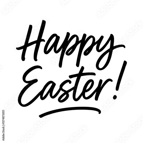 Trendy EasteStylish Easter Greeting – Handwritten Script and Doodles Calligraphy