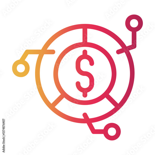 dividend Line Gradient Icon