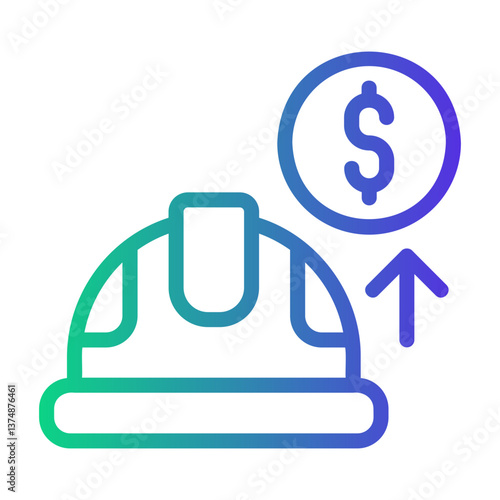 labor cost Line Gradient Icon