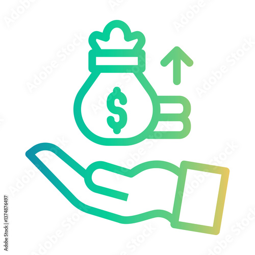 profit growth Line Gradient Icon