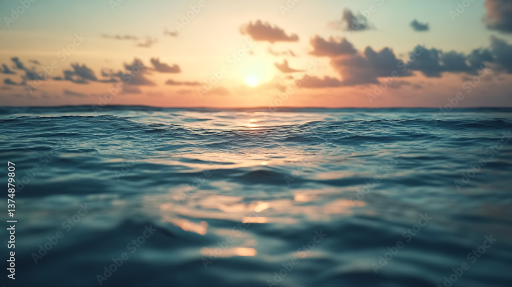 Obraz premium A tranquil moment on an island, with calm ocean waters and gentle waves.