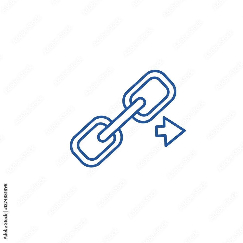 SEO Link Icon Representing Connectivity in Minimalist Blue Style SEO Link Icon Representing Connectivity in Minimalist Blue Style