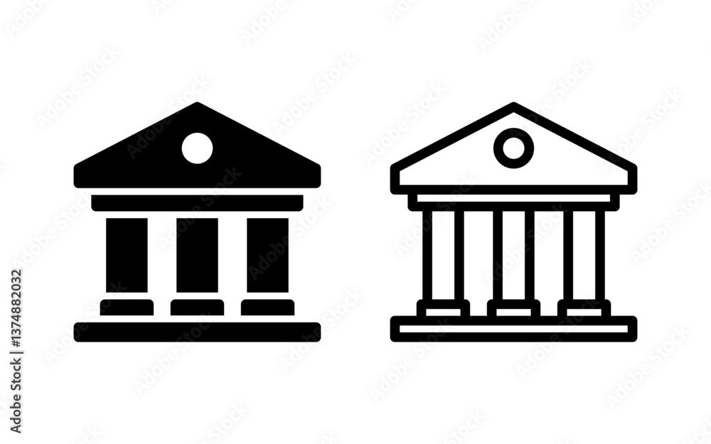 Bank icon vector illustration. Bank sign and symbol, museum, university Bank icon vector illustration. Bank sign and symbol, museum, university