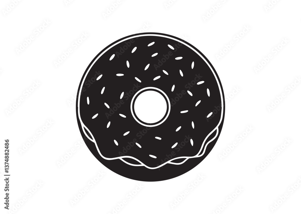 Donut silhouette vector Donut silhouette vector