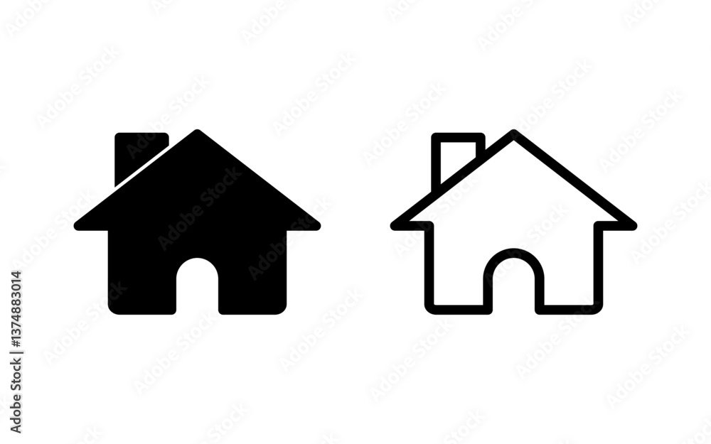 Fototapeta premium Home icon vector illustration. House sign and symbol