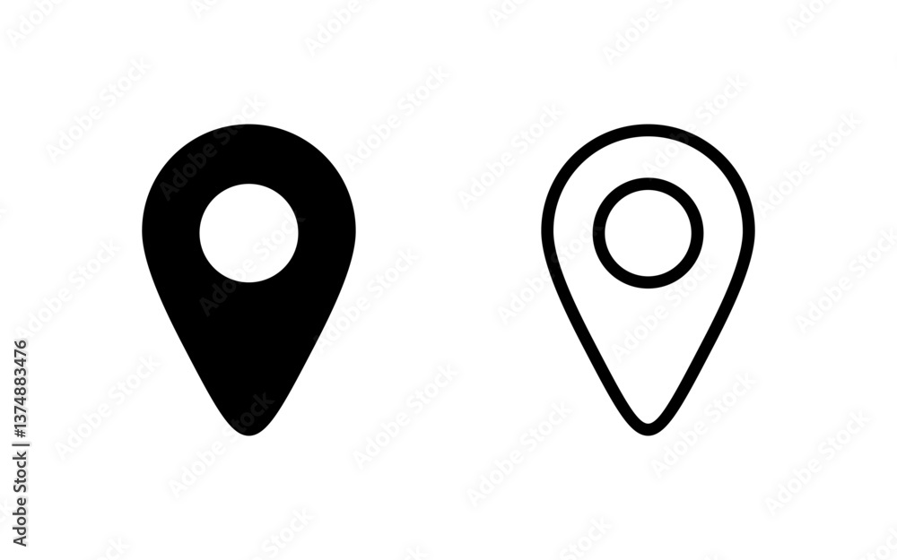 Pin icon vector illustration. Location sign and symbol. destination icon. map pin Pin icon vector illustration. Location sign and symbol. destination icon. map pin