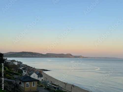 Wallpaper Mural sunset over the sea Jurassic coast Dorset England  Torontodigital.ca