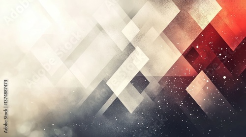 Abstract Geometric Red and White Design