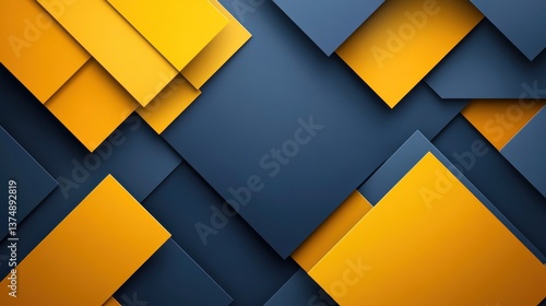 Abstract Geometric Design:  Interplay of Yellow and Blue