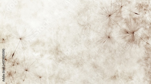 Vintage Dandelion Seeds on Textured Background, Evoking Nostalgia and a Sense of Ephemeral Beauty in Sepia Tones