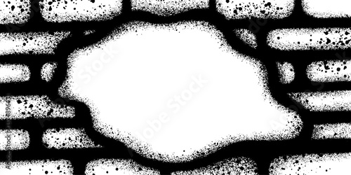 Spray Painted Graffiti Brick Wall Sprayed isolated with a white background.