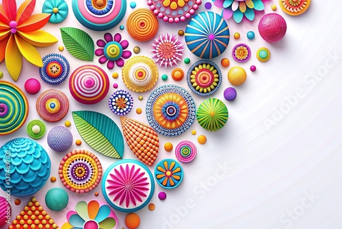 White Background Colorful Abstract Design