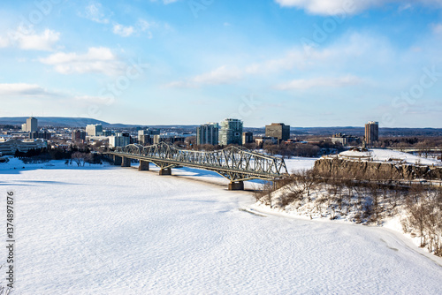 Winter View of Ottawa and the Ottawa River From Gatineau Side
