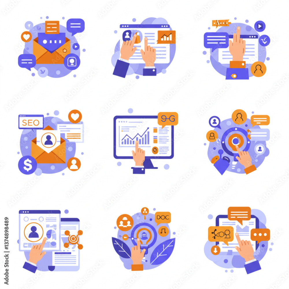Fototapeta premium set of icons for web