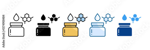 Cosmetic Compounds Icon Set Multiple Style Collection