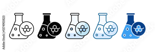 Chemical Compound Icon Set Multiple Style Collection