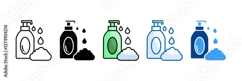 Shampoo Icon Set Multiple Style Collection