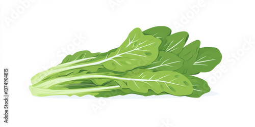 flat vector illustration of pastel vegetable on white background, minimalism 