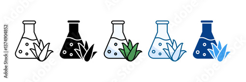 Aloe Vera Extract Icon Set Multiple Style Collection