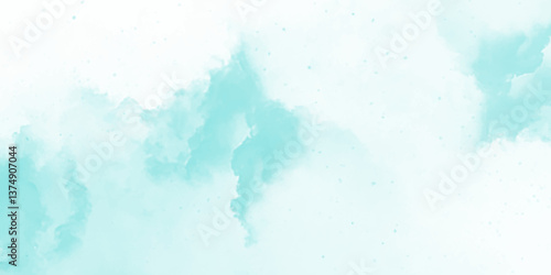 Abstract light blue watercolor cloudiness, mist, or smog background. light blue sky with white background and blurred pattern. Vivid textured aquarelle painted art design background.	
	
