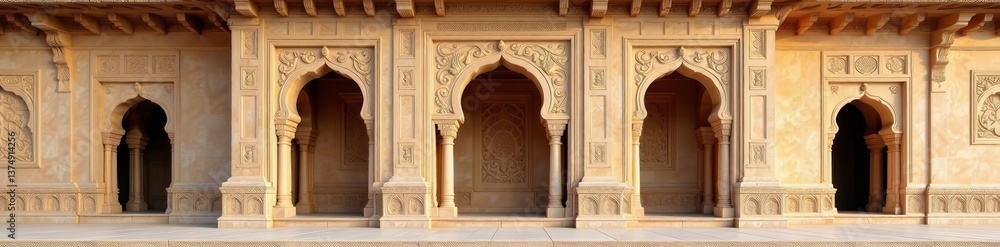 Intricate detailing of traditional stucco decorations on temple, architecture, stucco Intricate detailing of traditional stucco decorations on temple, architecture, stucco