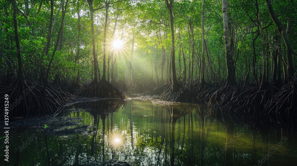 Obraz premium Mangroves act as an important carbon sink.