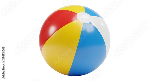 Free Download Colorful Beach Ball Isolated on White Background for Summer Fun - GFXLoad