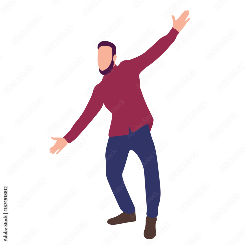 Excited person in casual attire Excited person in casual attire