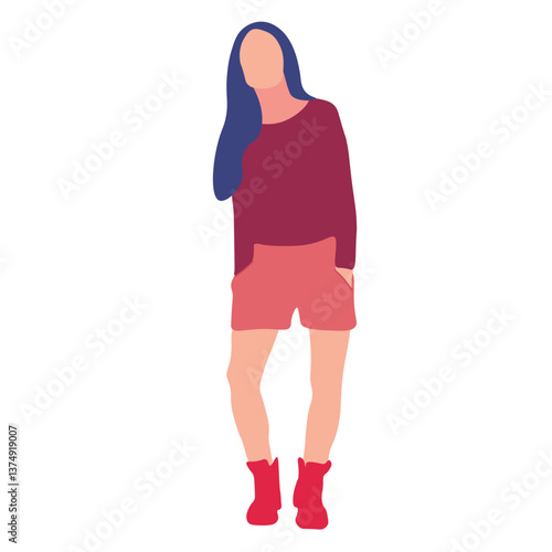 Female figure in casual outfit
