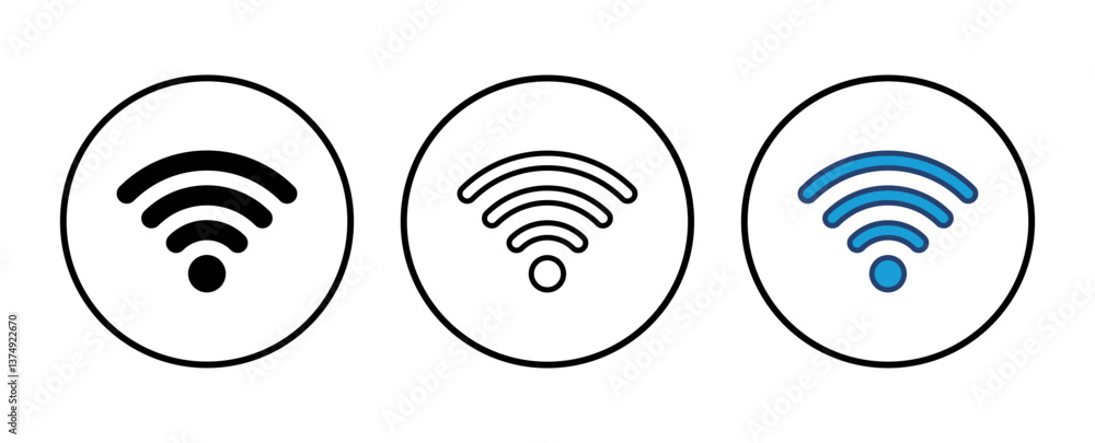 Wifi icon vector. signal vector icon. Wireless icon vector Wifi icon vector. signal vector icon. Wireless icon vector