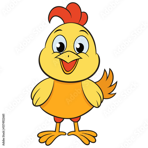 Cute cartoon chicken chick baby animal illustration vector character design farm bird poultry happy easter