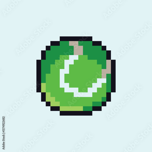 this is tennis ball icon in pixel art with simple color ,this item good for presentations,stickers, icons, t shirt design,game asset,logo and your project.