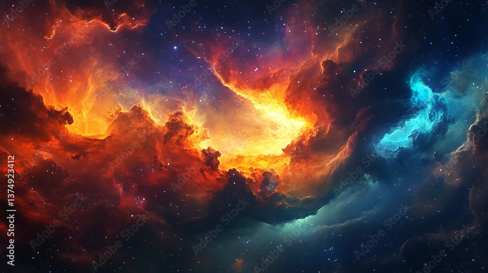 Spectacular Cosmic Nebula of Fire Spectacular Cosmic Nebula of Fire