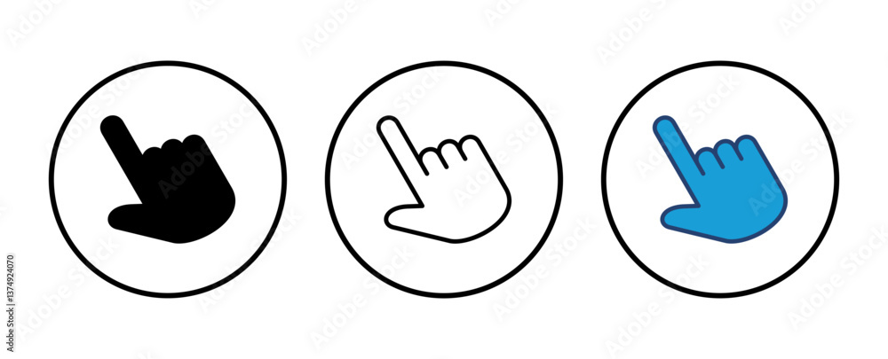 Hand cursor icon. cursor icon vector. hand cursor icon click Hand cursor icon. cursor icon vector. hand cursor icon click