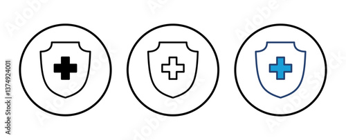 Health insurance icon vector. Insurance health document icon