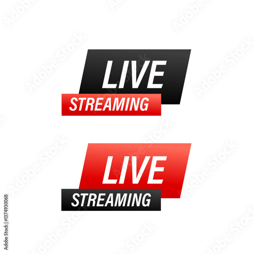 Live Breaking News Broadcast Banner on Television Screen. Vector Illustration.