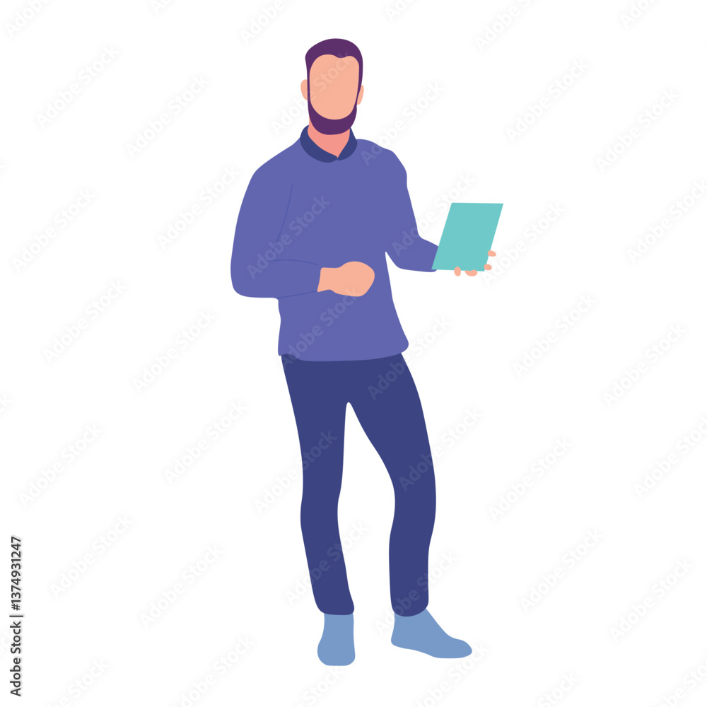 Man Holding a Tablet Man Holding a Tablet