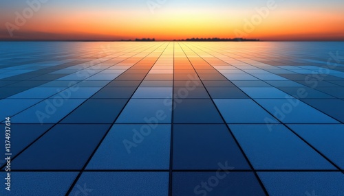 Wallpaper Mural Sunrise Over a Tiled Plaza Torontodigital.ca