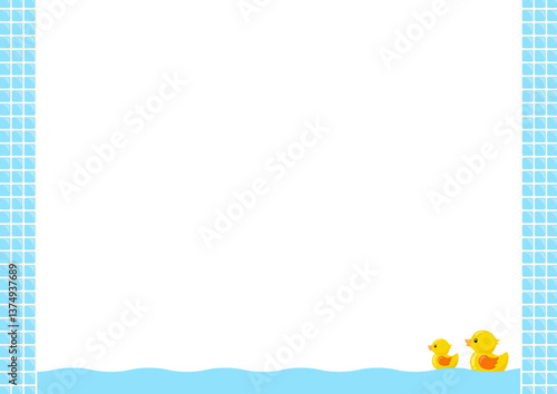 温泉や銭湯、風呂屋などの入浴施設のチラシ背景素材