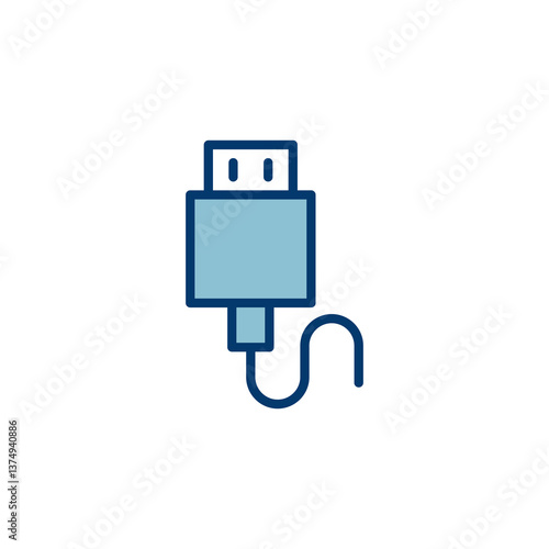 Usb icon vector isolated on white background. Flash disk icon vector