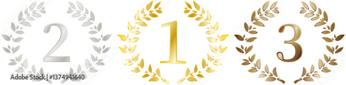 1位、2位、3位を表彰する月桂冠